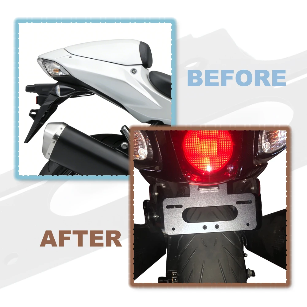 Rear Tail Tidy Fender Eliminator Kit License Plate Holder Bracket Aluminum GSX1300R HAYABUSA 1999 2000 2001 2002-2020 For Suzuki - view 6