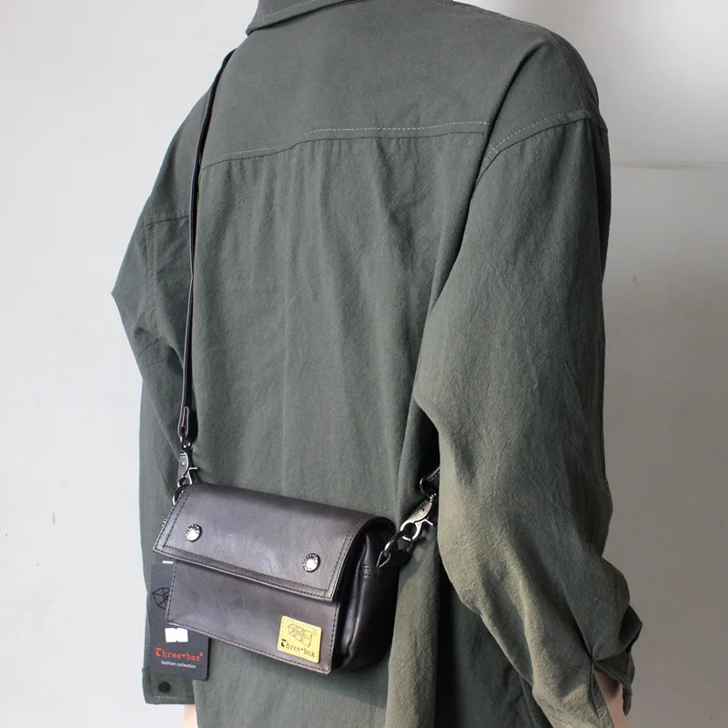 

2020 New Casual oulder Bag for Men And Women Disco Crossbody Bag Soft PU Leather Vintage Sle with Magic Tape Closure