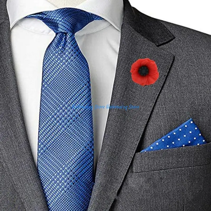 573B 10pcs Remembrance Day Brooch Resin Flower Lapel Pin Memorial Day Badge Apparel Breastpin for Women Accessory