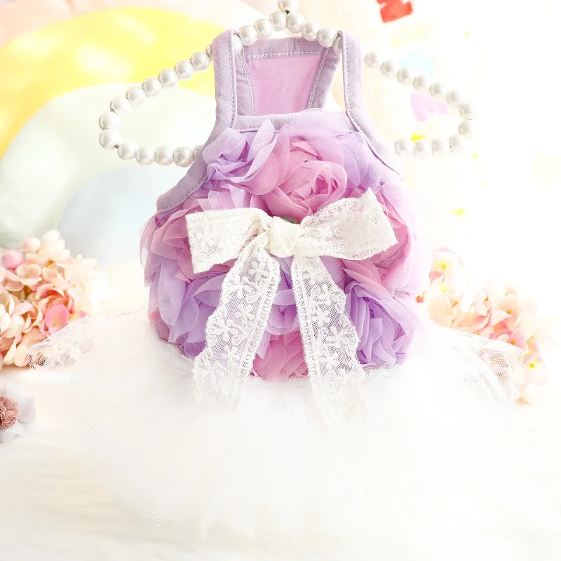 

Новое платье для собак из пышного тюля Princess Rose, весна-лето, тонкая дышащая одежда для маленьких питомцев 7736