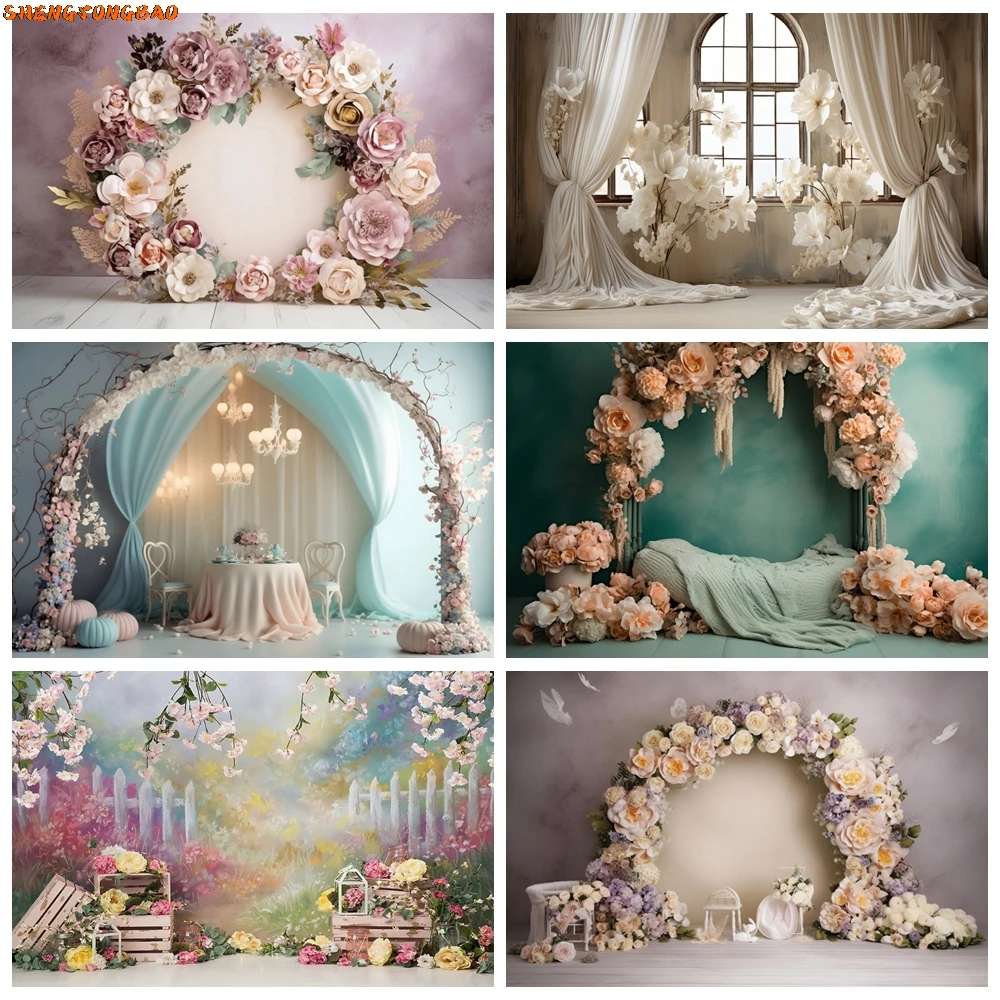 

Wedding Floral Backdrops Dream Rose Flowers Marriage Bridal Shower Baby Birthday Photography Party Background Photo Studio Props