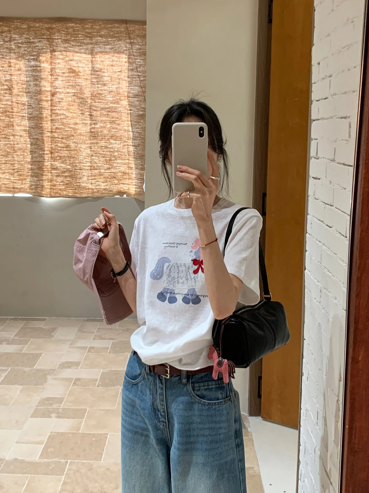 

Корейская футболка BRIVIN с вышивкой и кружевом, женская, весна-лето, с узором снежинок, из хлопка, модный топ