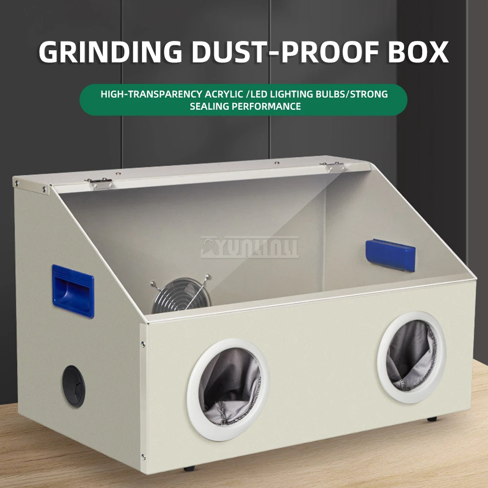 Dustproof Enclosure Metal Engraving/Dust Extraction Workstation with Transparent Polycarbonate Cover Grinder workbench