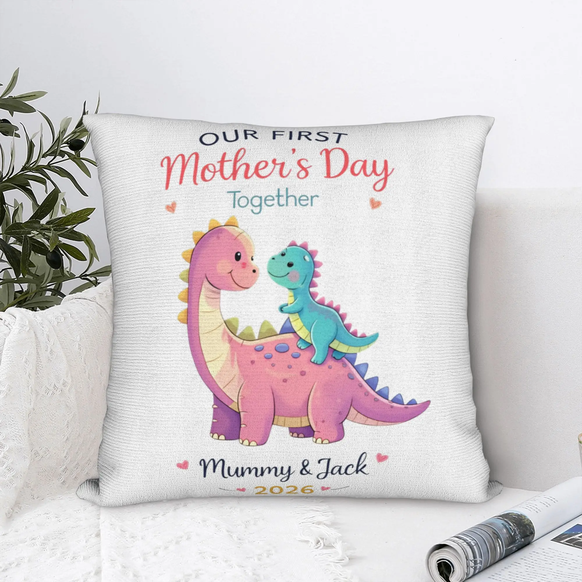Our First Mothers Day Together Pillow Case  Graphic Pillow Cover Vintage Cushion Cover For Sofa Home Decoration