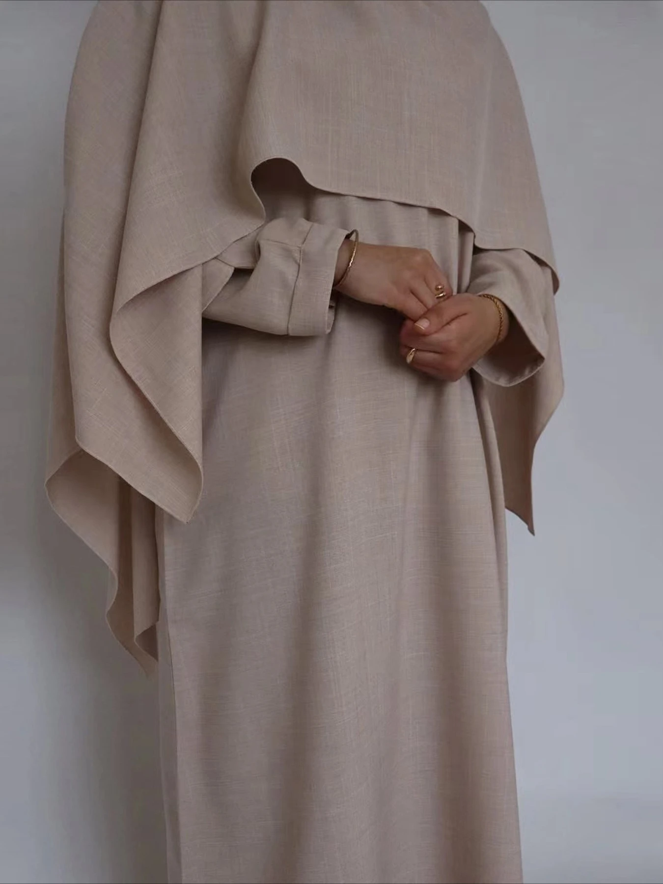 فستان حفلة عيد وشاح المرأة المسلمة 2 قطعة مجموعة طويلة الأكمام جلابية رمضان فساتين طويلة Vestidos Largos قفطان عربي رداء طويل #4