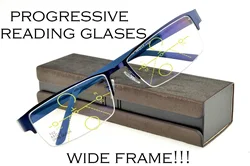 Clara Vida Progressive Multifocal Bifocal Antislip Legs Men Wide European Head Reading Glasses +1 +1.5 +2 +2.5 +3 +3.5 +4