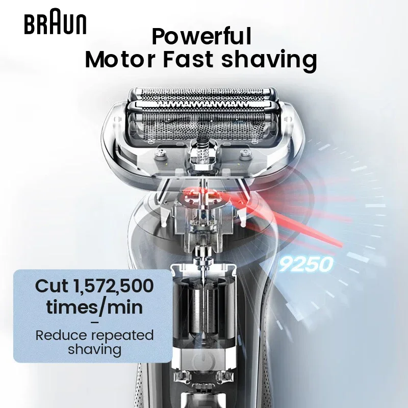 Braun Series 6 Pro Electric Shaver 62-S1200s for Men Wet and Dry Razor Turbo Gentle Shaving Modes with Precision Trimmer Pouch