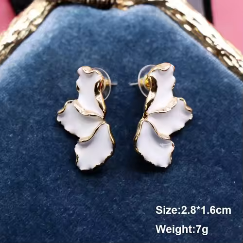Pure White Women's Dangle Earrings Blooming Flower Acrylic Enamel Butterfly Imitation Pearl Heart Hanging Earrings Elegant brinc - Image 20