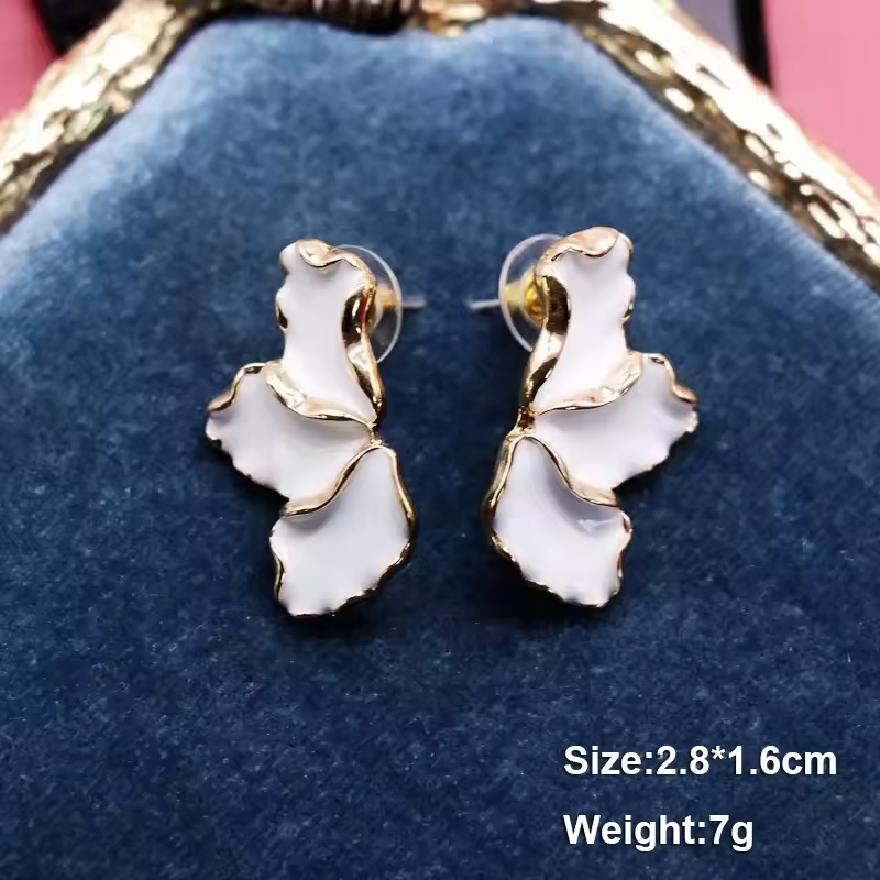 Pure White Women's Dangle Earrings Blooming Flower Acrylic Enamel Butterfly Imitation Pearl Heart Hanging Earrings Elegant brinc - Image 20
