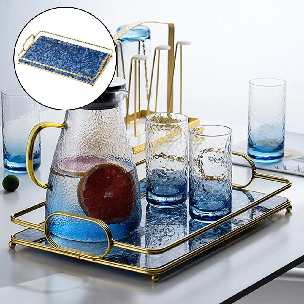 Decorative Rectangle Container Serving Tray for Toiletries Tea Set Snacks