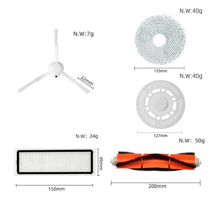 A62X Replacement Spare Parts for Xiaomi Dreame S10 / S10 Pro Robotic Main Side Brush Filter Mop Cloth Dust Bag view 6