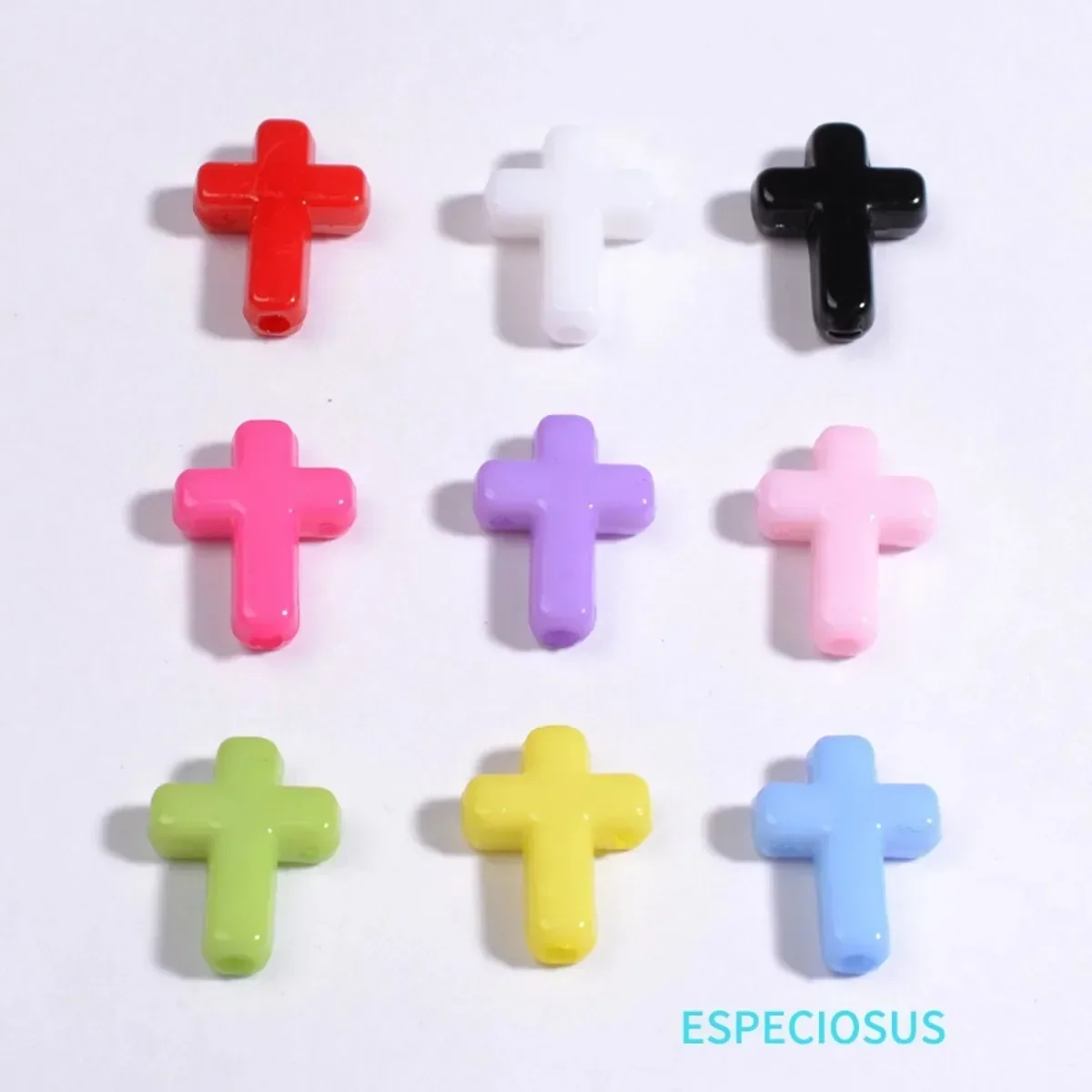 Z17 100pcs Fashion Cross Acrylic Bead Charms Minimalist Bracelet Spacer Accssories Handmade DIY Jewelry Decoration Material