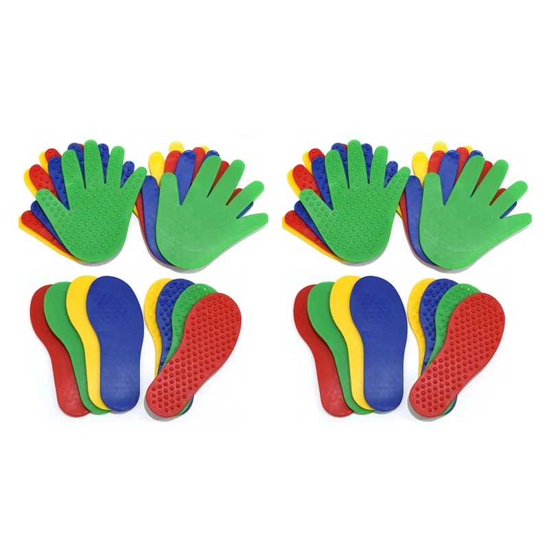 16 Pairs Hands And Feet Game 4 Color Toys For Kids Jump Play Mat Sport Musculation Indoor Outdoor Game Props