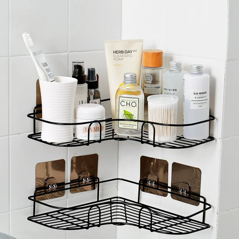 

Durable Iron Triangle Rack For Kitchen Bathroom Storage Rack Thickened Love Corner Rack Storage Racks