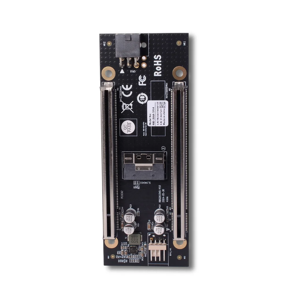 PCIe 4.0 X4 Card Adapter Board Dual-slot 4X Split Base Backplane for GPU NIC HDD SSD Graphics Network Hard Drives SFF-8654 8i