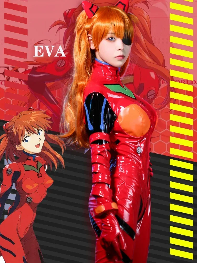 New Eva Shikinami Asuka Langley Soryu Jumpsuits Suit Bodysuit For Women Anime Asuka EVA PU Jumpsuits Cosplay Costume 2026 view 3
