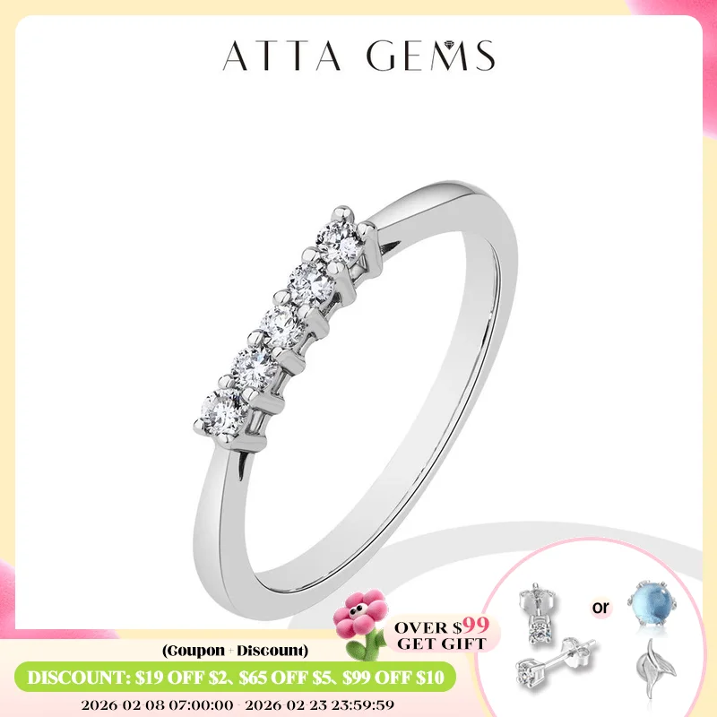 

ATTAGEMS 2mm Round Cut lab Diamond Ring Pure 10k 14K 18K Gold for Women Girl Anniversary Gift Simple Versatile Ring Fine Jewelry