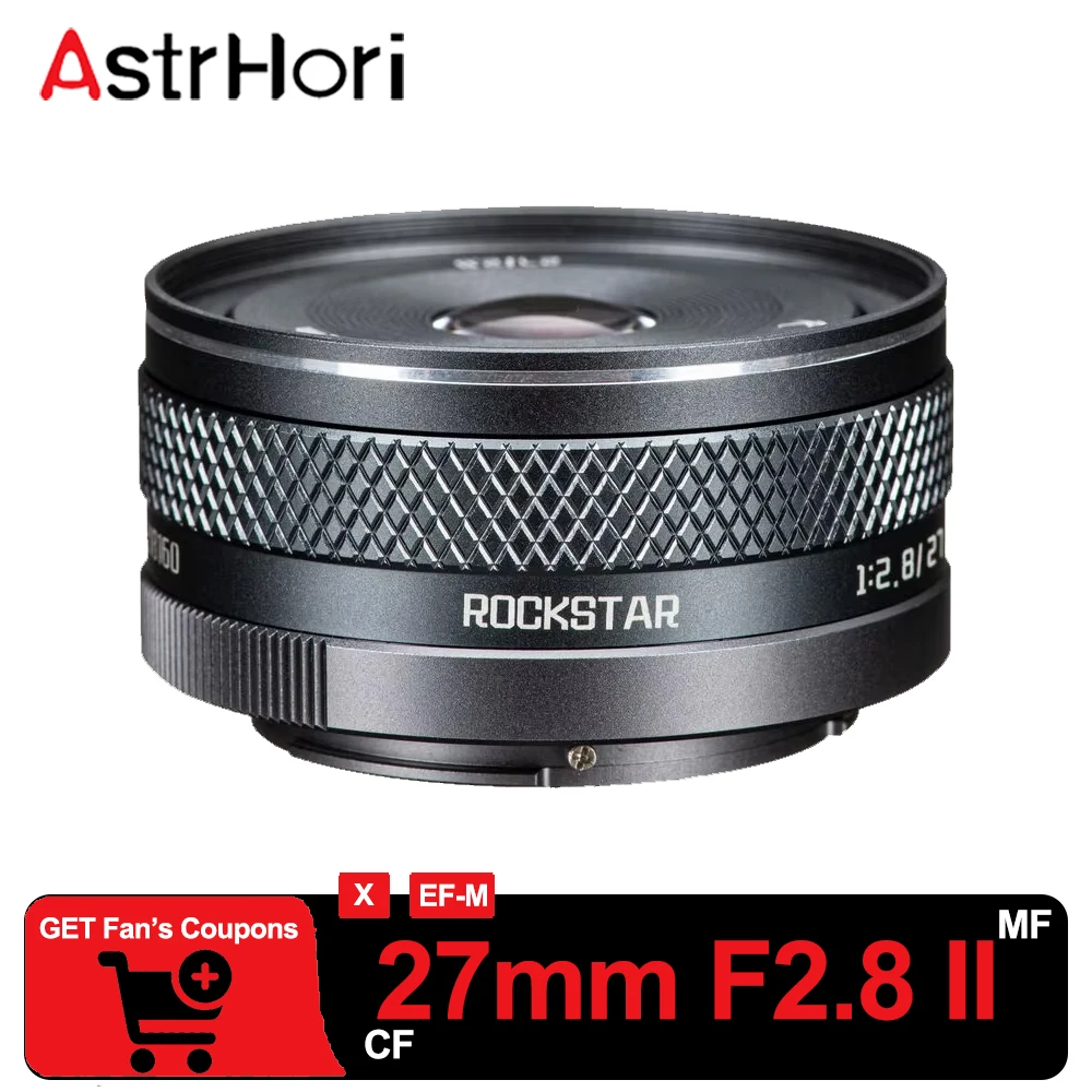 

AstrHori APS-C 27mm F2.8 II Manual Focus Cookie Lens Wide Angle Manual Focus Prime Lens for Sony A7R Fuji X-PRO1 Canon M6