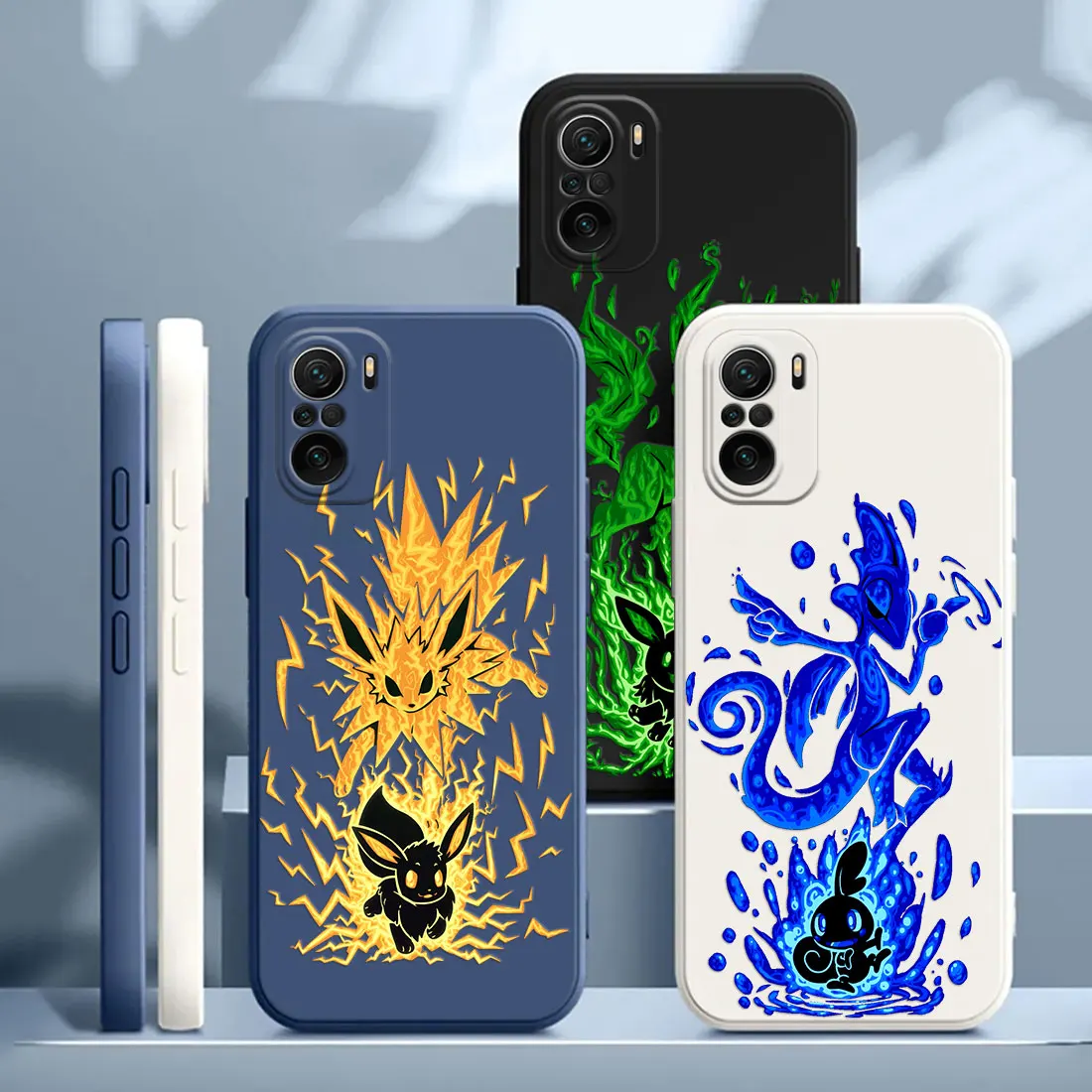 Eevee Water Chameleon Pokemon Anime Case For Xiaomi Poco F5 F6 Pro 5G X4 X5 Pro X3 NFC GT M3 M4 M5 F3 F4 Shockproof Phone Cover