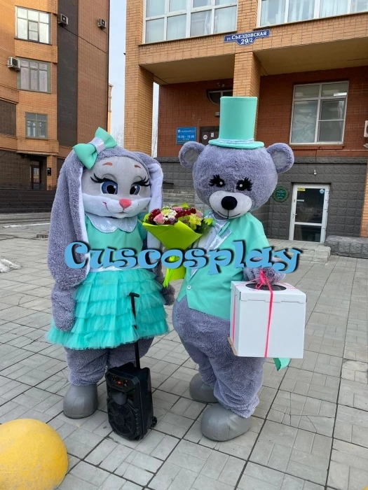 

Hairy Bear and Hare Mascot Costumes Cartoon Party Costumes Adult Size