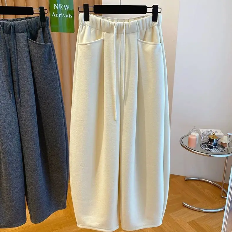 Autumn Winter New Sweatpants Women Streetwear Thick Wide Leg Pants Y2K Harajuku High Waist Joggers Baggy Trousers