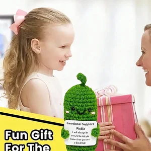 دمية أفخم مصنوعة يدويا مع رسالة إيجابية لطيف محبوك الخيار عيد الحب هدية عيد ميلاد رأس السنة الجديدة للأطفال والأزواج الأكثر مبيعا 8 دمية صينية لطيفة - No5