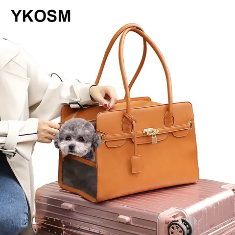 새로운 럭셔리 PU 가죽 애완 동물 캐리어 가방 강아지 고양이에 대 한 통기성 핸드백 패션 개 한 어깨 가방 휴대용 애완 동물 여행 핸드백