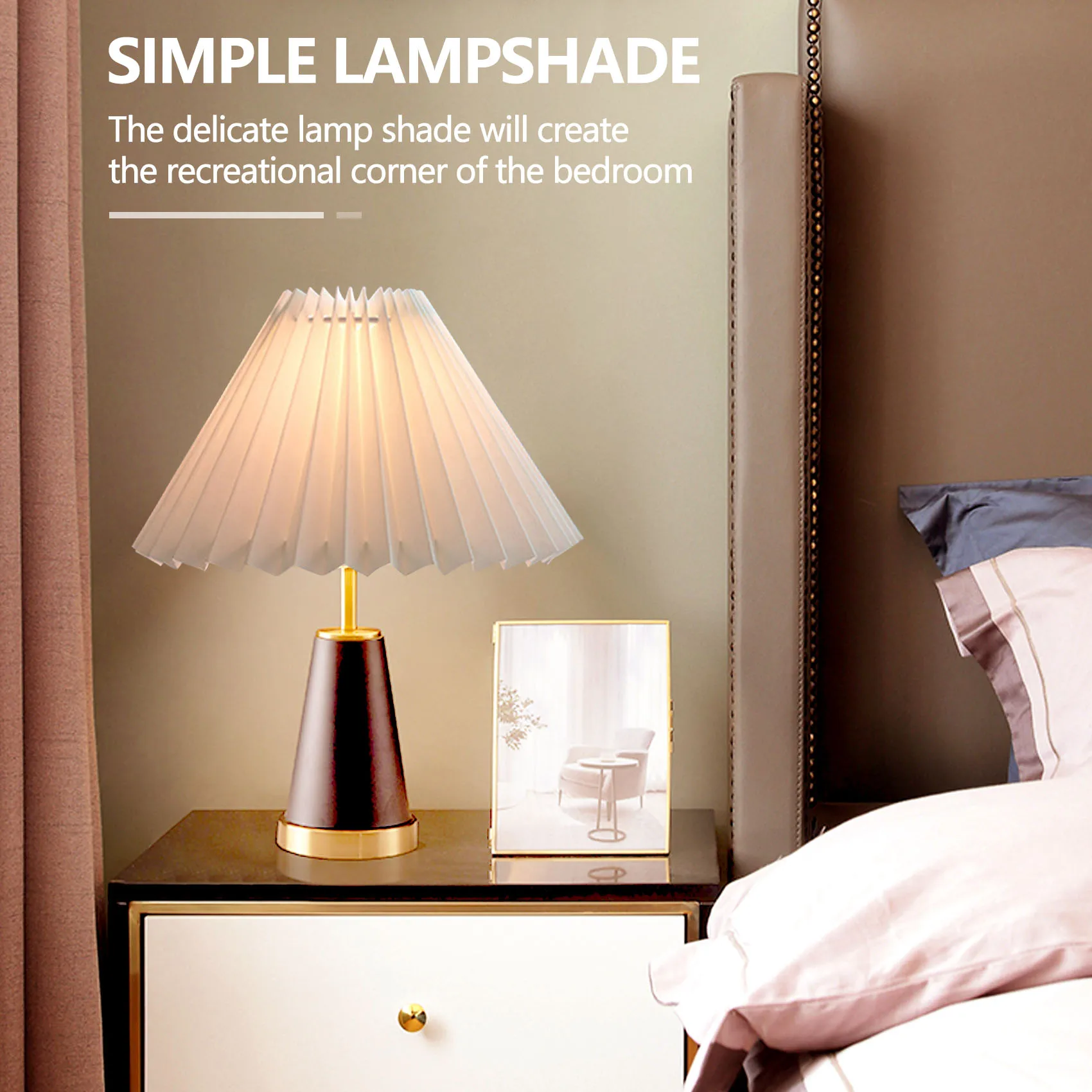 ABLQ Pleats Lampshade Table Lamp Standing Lamps Japanese Style Pleated Lampshade Creative Desk Lamp Shade Bedroom Lamps