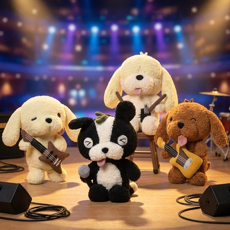 

Kawai Dog Band Dog Plush Toys Funny Dog-shaped Animal Figurines Soft Cute Companion Sleep Pillow Doll Birthday Gifts For Girls