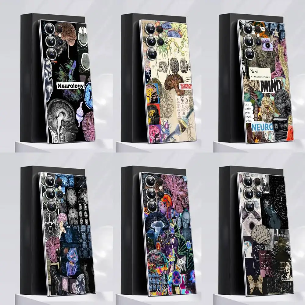 

Brain Heart Nerve Anatomy Psychology Phone Case For Samsung S30,25,24,23,21,22,20,10,5G,FE,lite,PIus,Ultra Transparent Cover