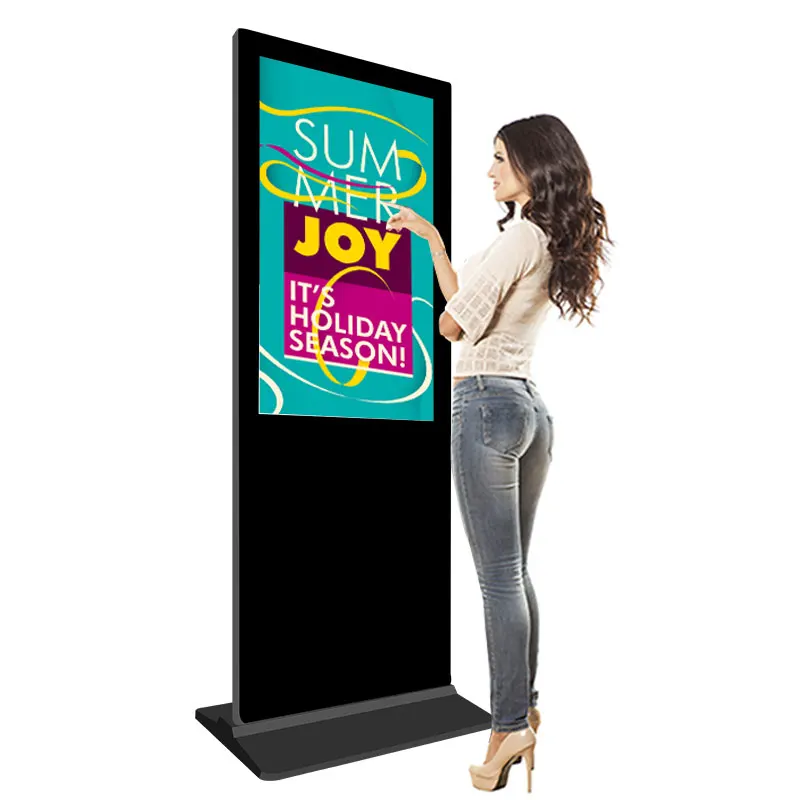 

Digital signage 65 inch totem ultra thin floor stand advertising player lcd touch screen kiosk