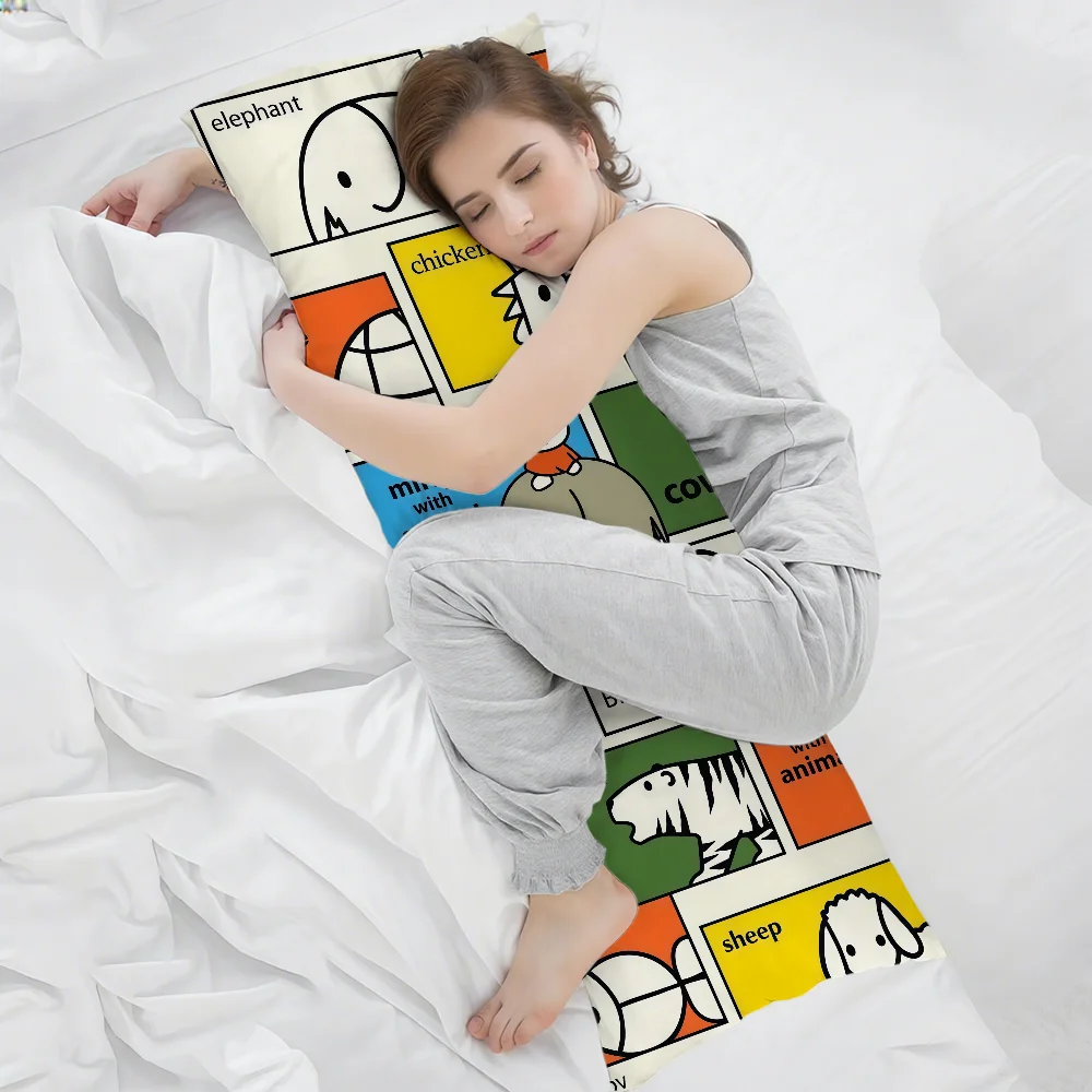 M-Miffy Kissenbezug, rechteckiger Kissenbezug für Zuhause, Sofa, Wohnzimmer, 51 x 137 cm, Dakimakura-Hülle – Detail 8