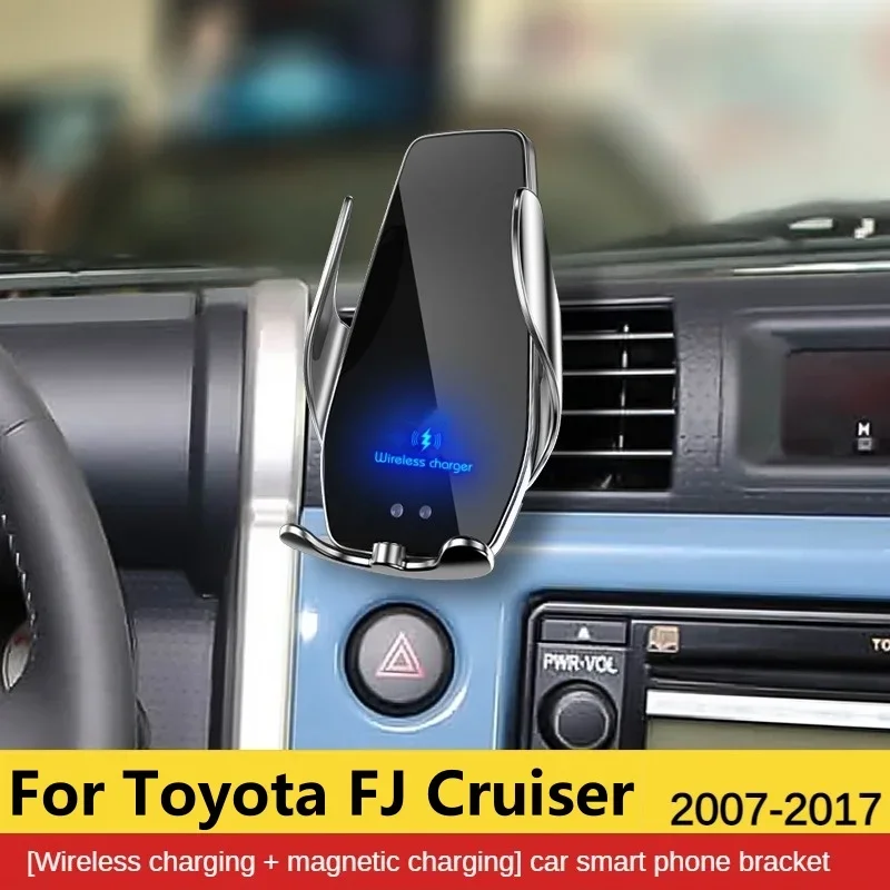 

2007-2017 For Toyota FJ Cruiser Mobile Phone Holder Wireless Charger Car Mount Navigation Bracket GPS Support 360 Rotating