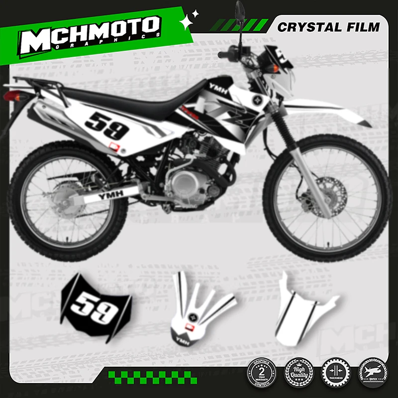 

MCHMFG MOTOR Motorcycle Graphics For YAMAHA XTZ125 Decal Stickers Kits Number Name Custom
