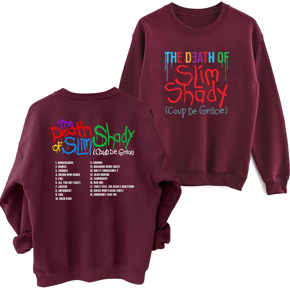 Eminem The Death Of Slim Shady Sweatshirt Harajuku Round Neck Long Sleeve Oversize Hoodie