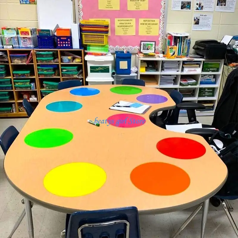 12pçs pontos apagáveis ​​coloridos, círculos apagáveis ​​para uso sala aula, escritório casa, placa mensagem durável