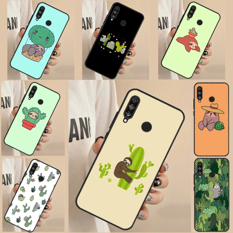 Cacti Sloths Case For Huawei Nova 8i 3i 11i 7i 10 9 SE 5T Y60 Y70 Y90 P40 P30 P20 Lite P60 Pro P Smart