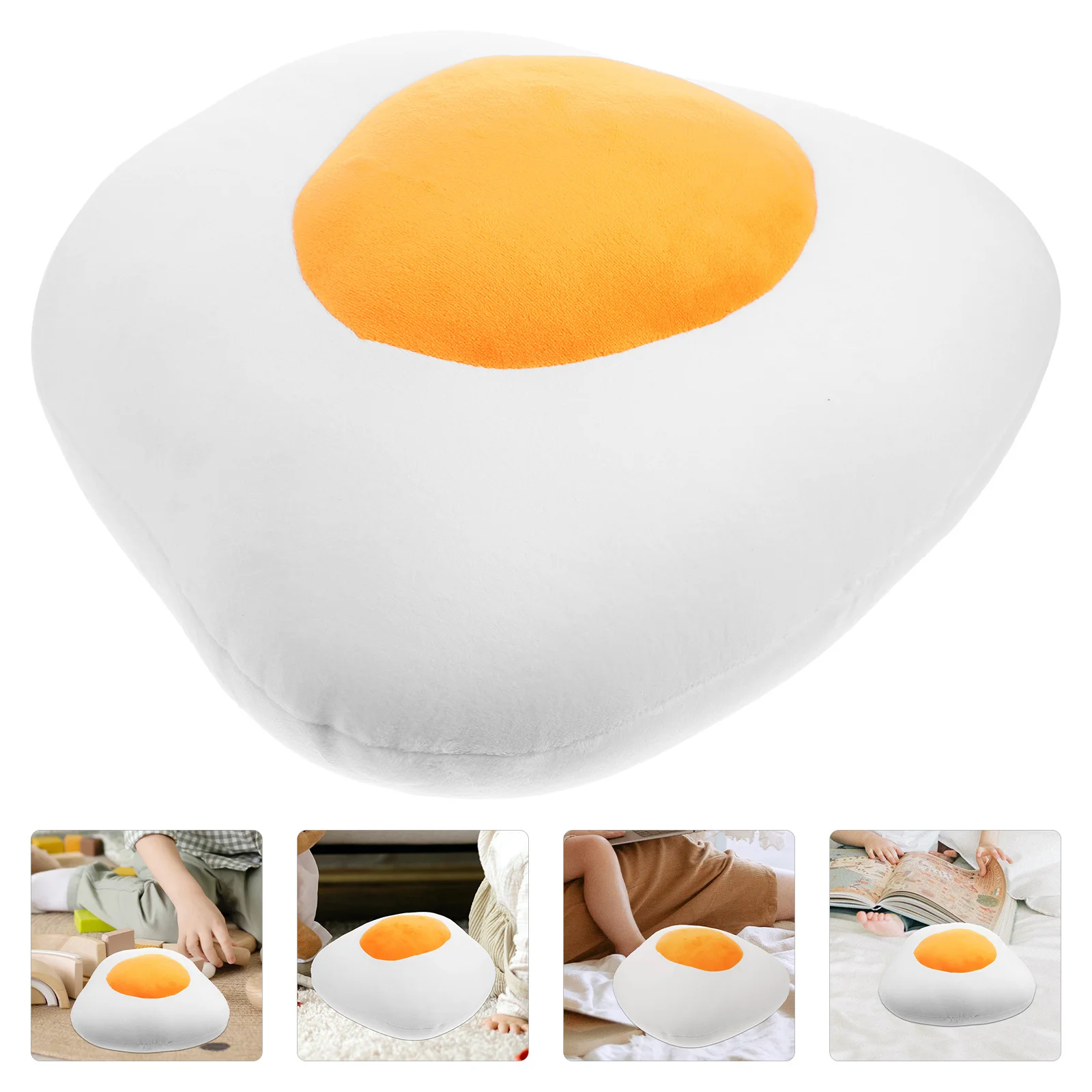 

1Pcs Poached Egg Cushion Short Stuffed Pillow Sofa Decoration Party Car Orange 30Cm Unique Holiday Gift
