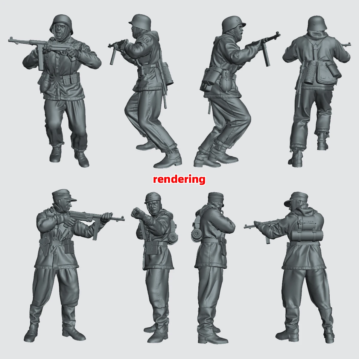 1/35 1/48 1/72 Maßstab Modellbausatz 3D Harz Miniatur-Soldatenfiguren Deutsche Ostfront-Soldaten Unbemalt Unmontiert Diorama – Detail 12