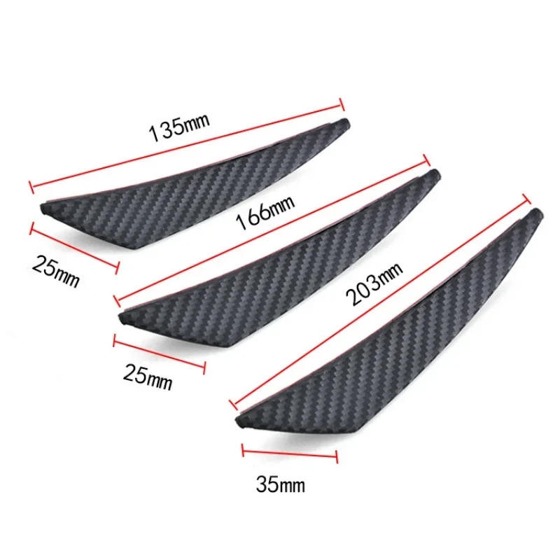 6PCS Universal Rubber Car Front Bumper Lip Protector Rear Diffuser Carbon Fiber Spoiler Splitter Wing Protection Guard Stickers