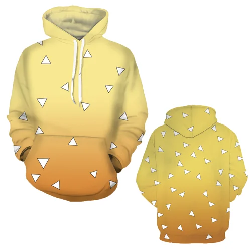 Imagen 2 del producto Sudadera con capucha con personaje de Anime impreso en 3D para hombre, jersey Universal a cuadros verdes y negros Kamado Tanjirou, sudadera informal de manga larga 3xl