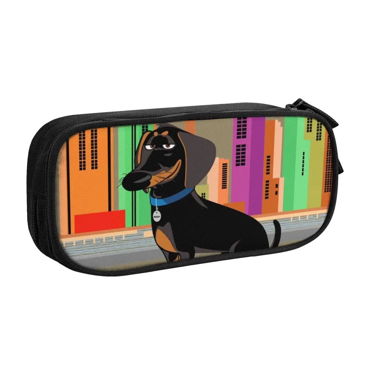 Cute Colorful Dachshund Badger Pencil Cases for Boys Gilrs Large Storage Wiener Sausage Dog Pencil Pouch School Supplies