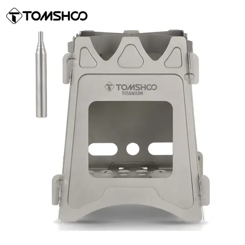 Tomshoo 티타늄 스토브 야외 캠핑 목재 스토브 하이킹 요리 피크닉을위한 휴대용 접이식 경량 관광 목재 버너