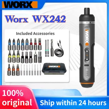 Worx 스마트 무선 미니 전기 드라이버 세트, USB 충전식 핸들, 30 비트 세트, 전동 공구, WX242, 4V 