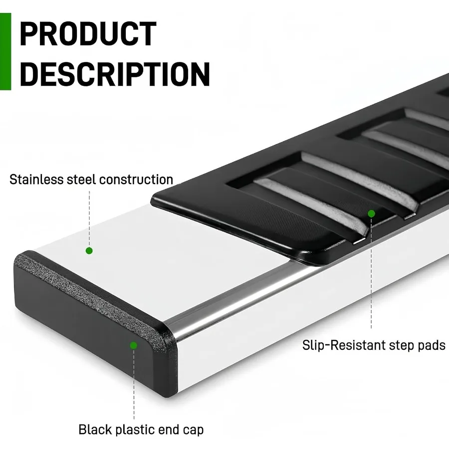 6 لوحات تشغيل متوافقة مع 20092014 Ford F150 Super Crew Cab قضبان جانبية Nerf للمركبات مع 4 أبواب كاملة الحجم