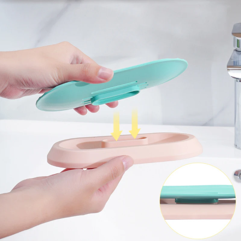 1 pz portasapone in plastica a doppio strato con drenaggio-durevole, Design antiscivolo, multiuso per bagno e cucina