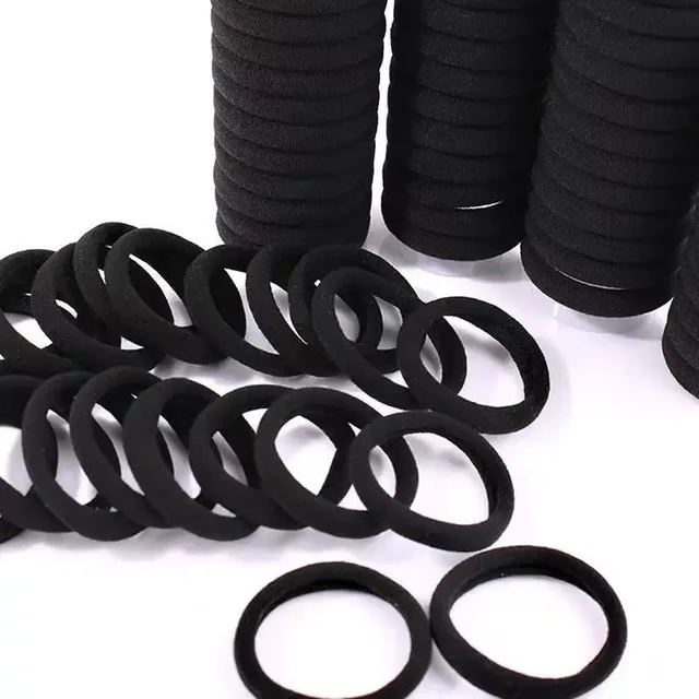 10/60/100 sztuk 4cm czarne opaski do włosów dla kobiet dziewczynki opaska do włosów wysokie elastyczne gumowe gumki do włosów uchwyt na kucyk Scrunchies Accessorie