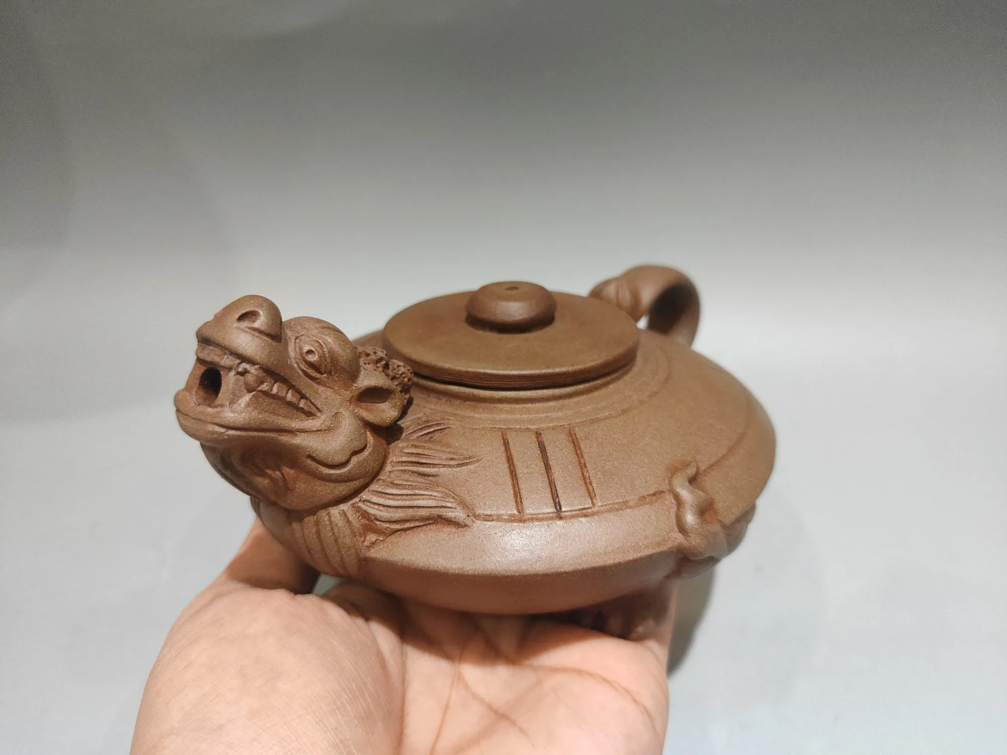Yixing Purple Clay Pot Ba Xia Hu Dragon head turtle shaped pot Kettle Teapot Flagon