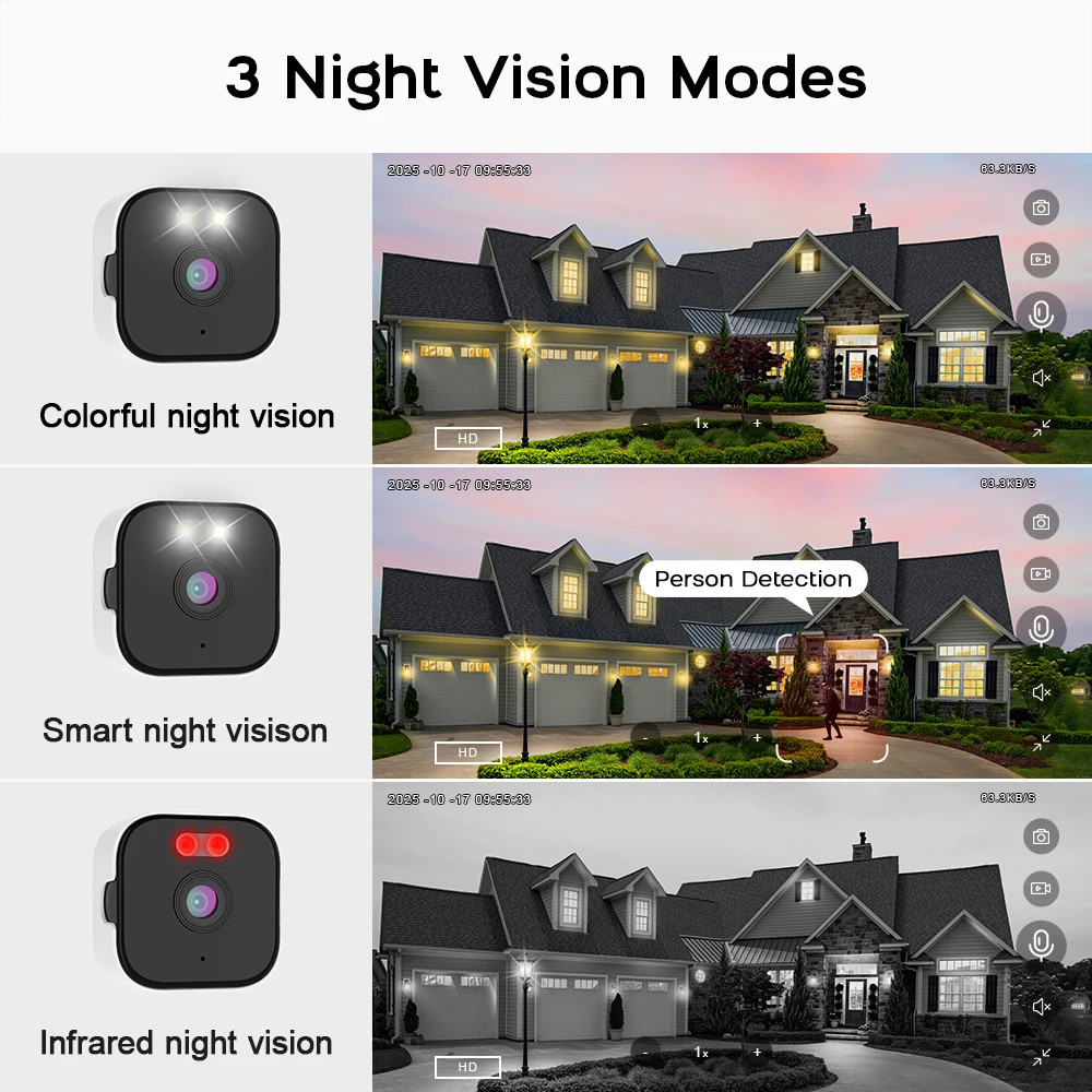 Kamera bezpieczeństwa PGST 3MP HD Mini 2.4G WiFi IP Bezprzewodowa Kamera Monitoringu CCTV Dwukierunkowe Audio Wodoodporna Kamera do Akwarium z Noktowizorem