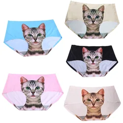 New Fashion Ladies Pussy Cat Panties Briefs Screen Printed Apparel Undies FS99